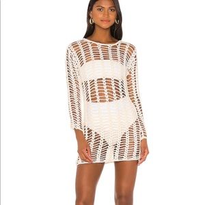 Superdown Miranda Crochet Mini Dress in White, never worn! Size Small, Revolve
